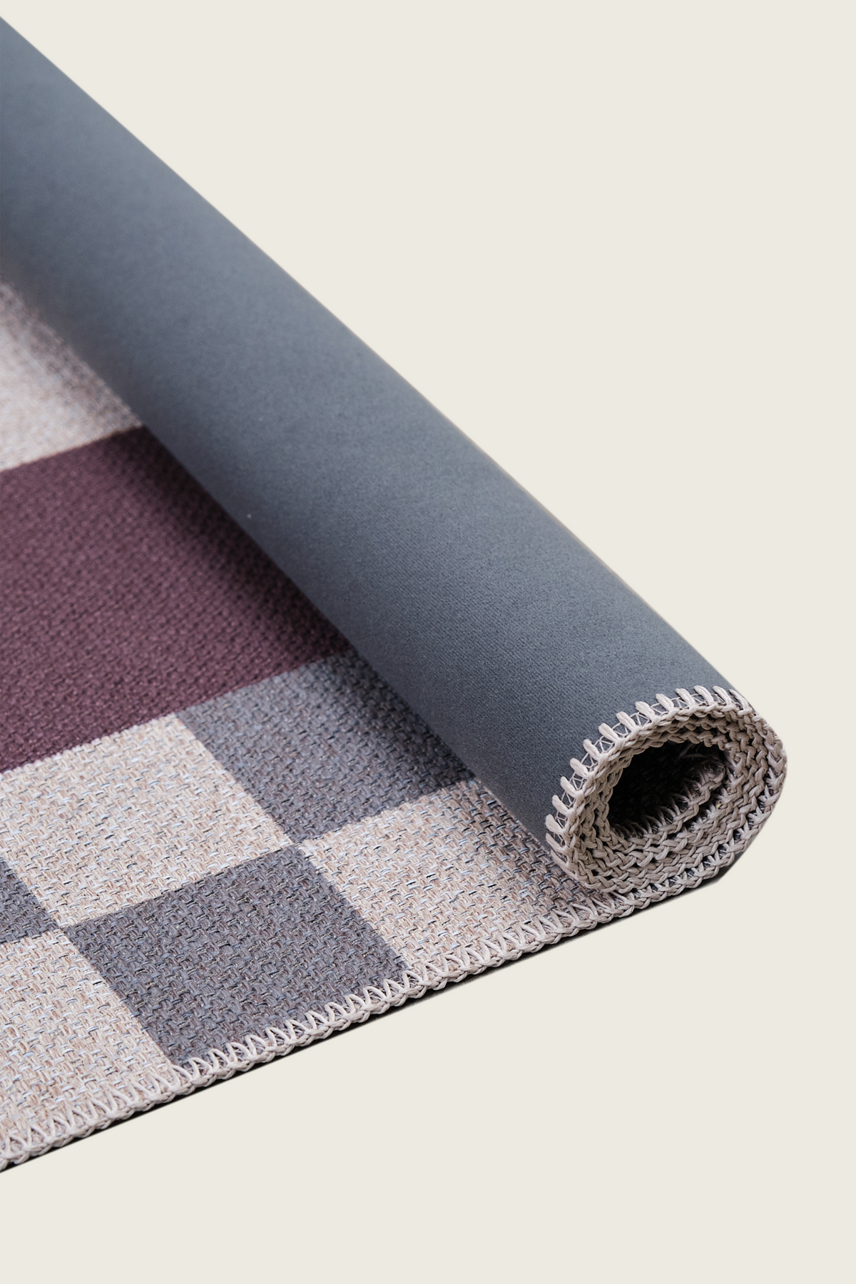 Checkered Burgundy New Jute Rug