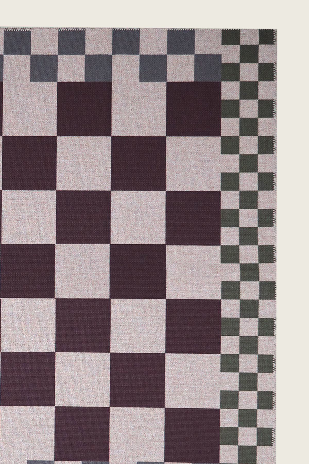 Checkered Burgundy New Jute Rug