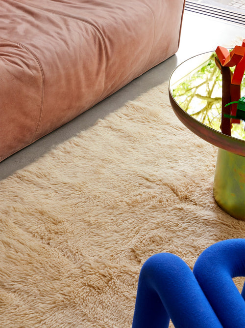 Mackenzie cream washable wool sheepskin area rug