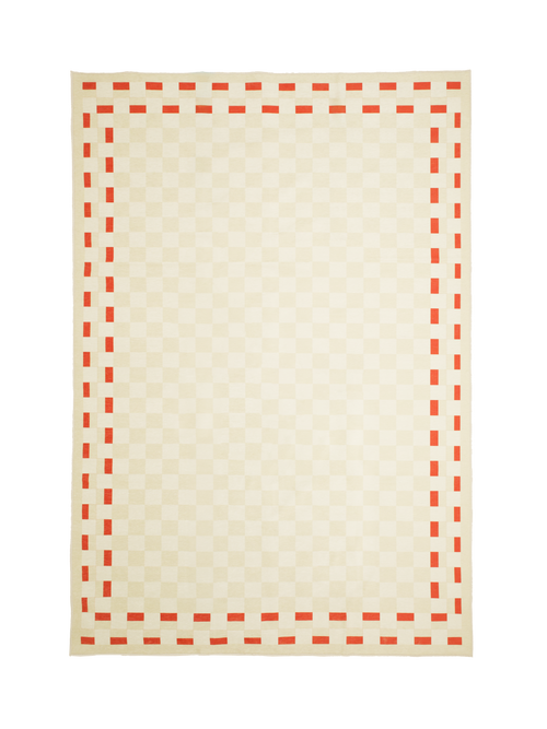 Snapper red chenille area rug