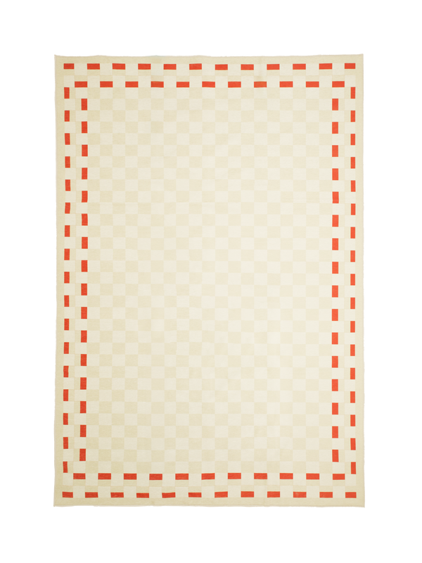 Snapper red chenille area rug