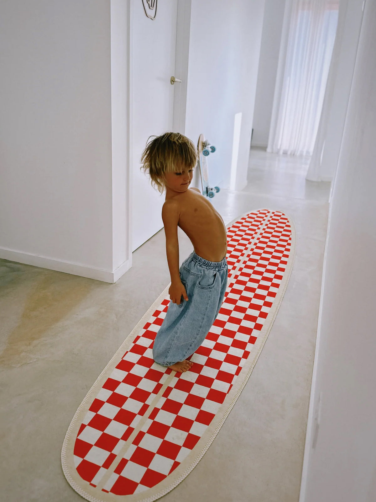 Snapper Red Chenille Rug