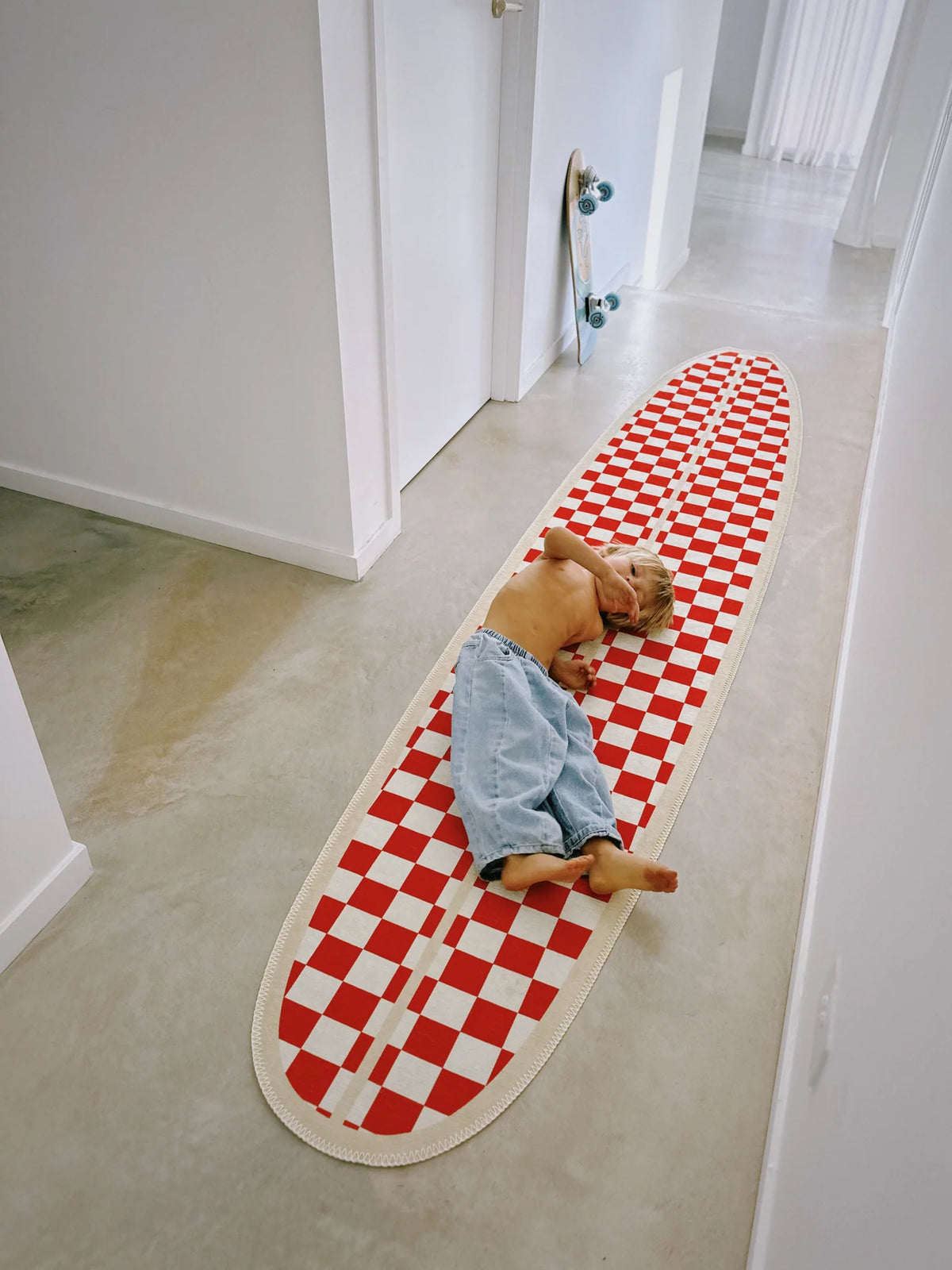 Snapper Red Chenille Rug