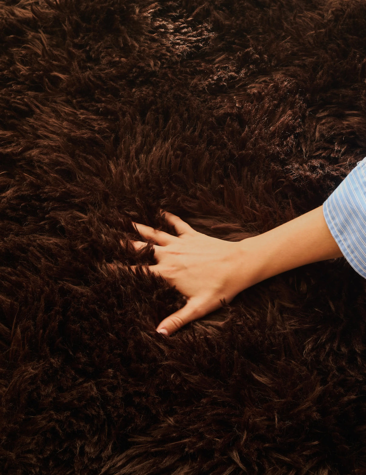 Solace Chocolate Vegan Flokati Rug