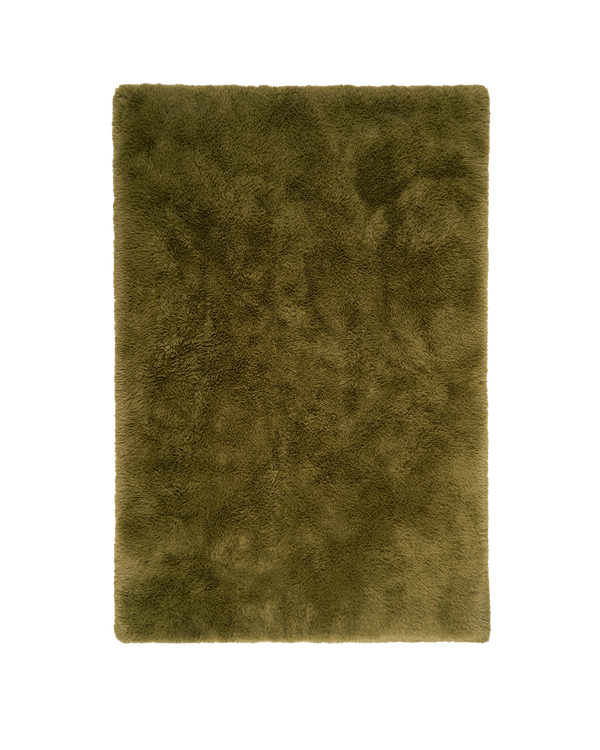 Solace Olive Vegan Flokati Rug Rugs double.online Standard System 160x230cm