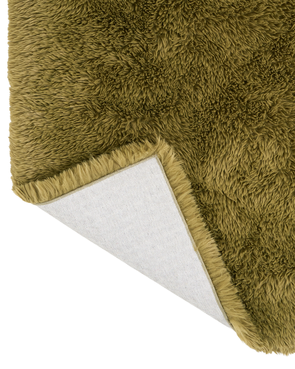 Solace Olive Vegan Flokati Rug Rugs double.online