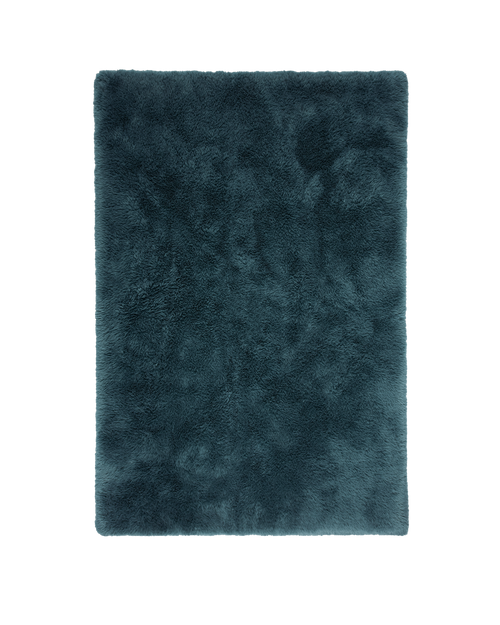 Solace steel blue vegan flokati rug rugs double.online standard system 160x230cm