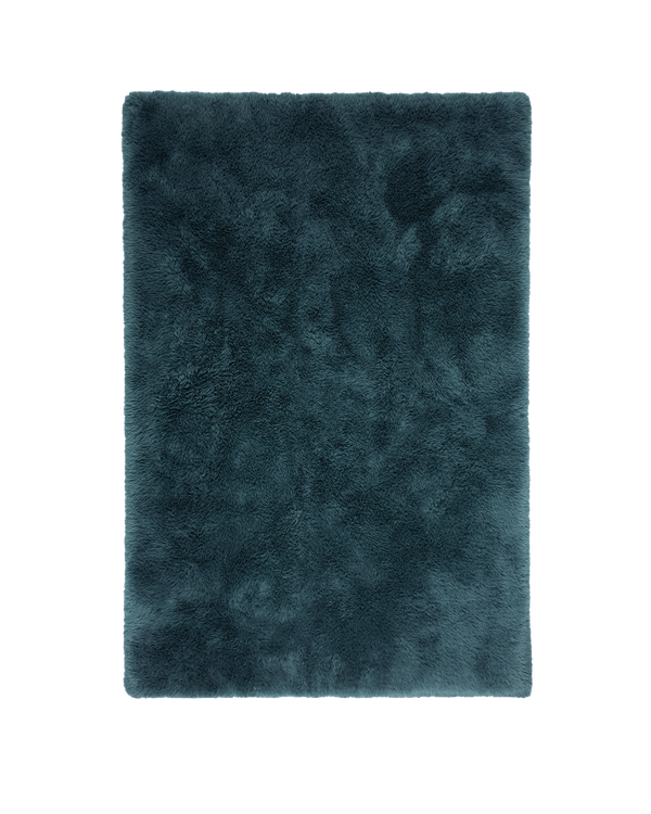 Solace Steel Blue Vegan Flokati Rug Rugs double.online Standard System 160x230cm