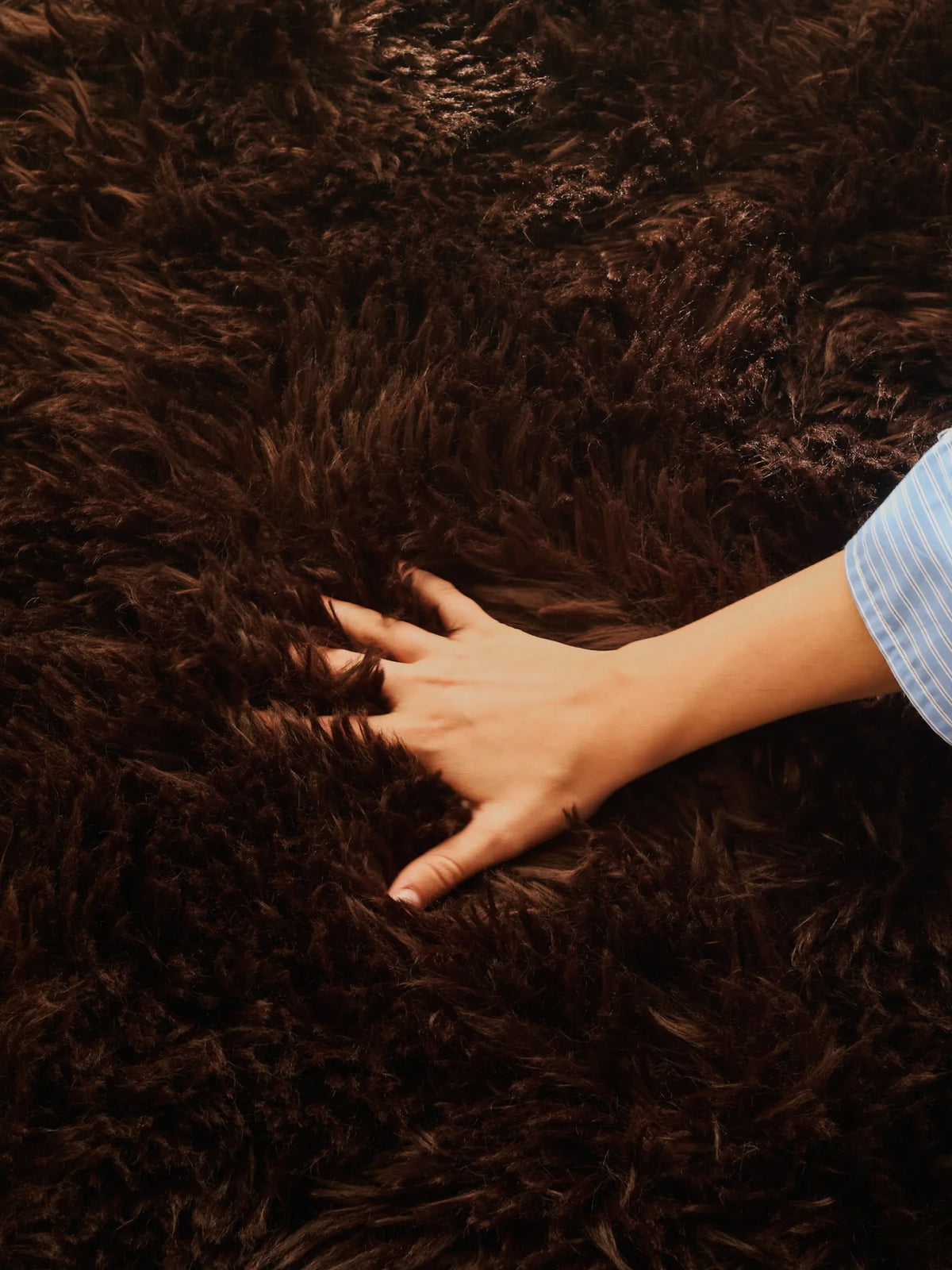 Solace Chocolate Vegan Flokati Rug