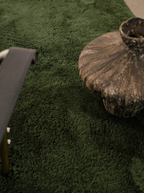 Soothe olive vegan wool rug