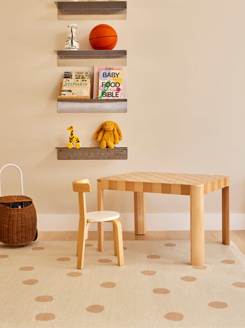 Spots beige chenille rug