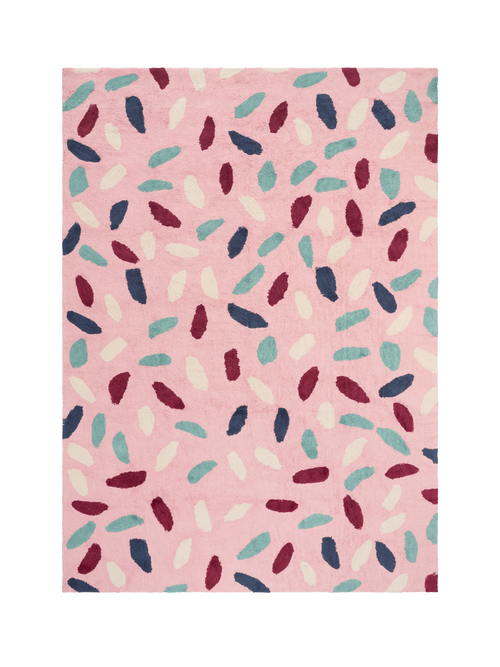 Sprinkles dusty pink organic cotton pile rug double.online standard system 90x150cm
