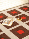 Square Orange Chenille Rug Chenille Rugs Double