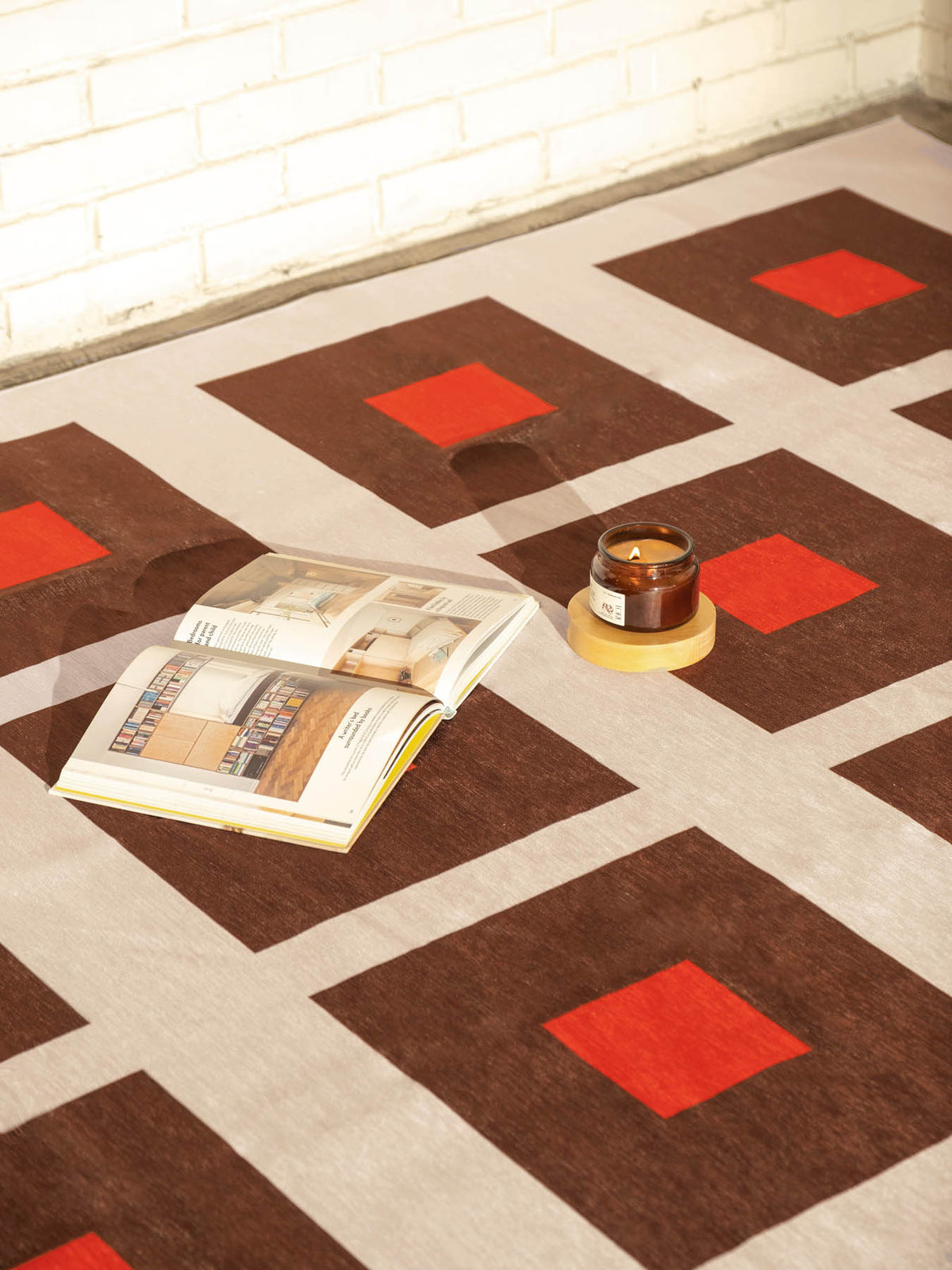 Square Orange Chenille Rug Chenille Rugs Double