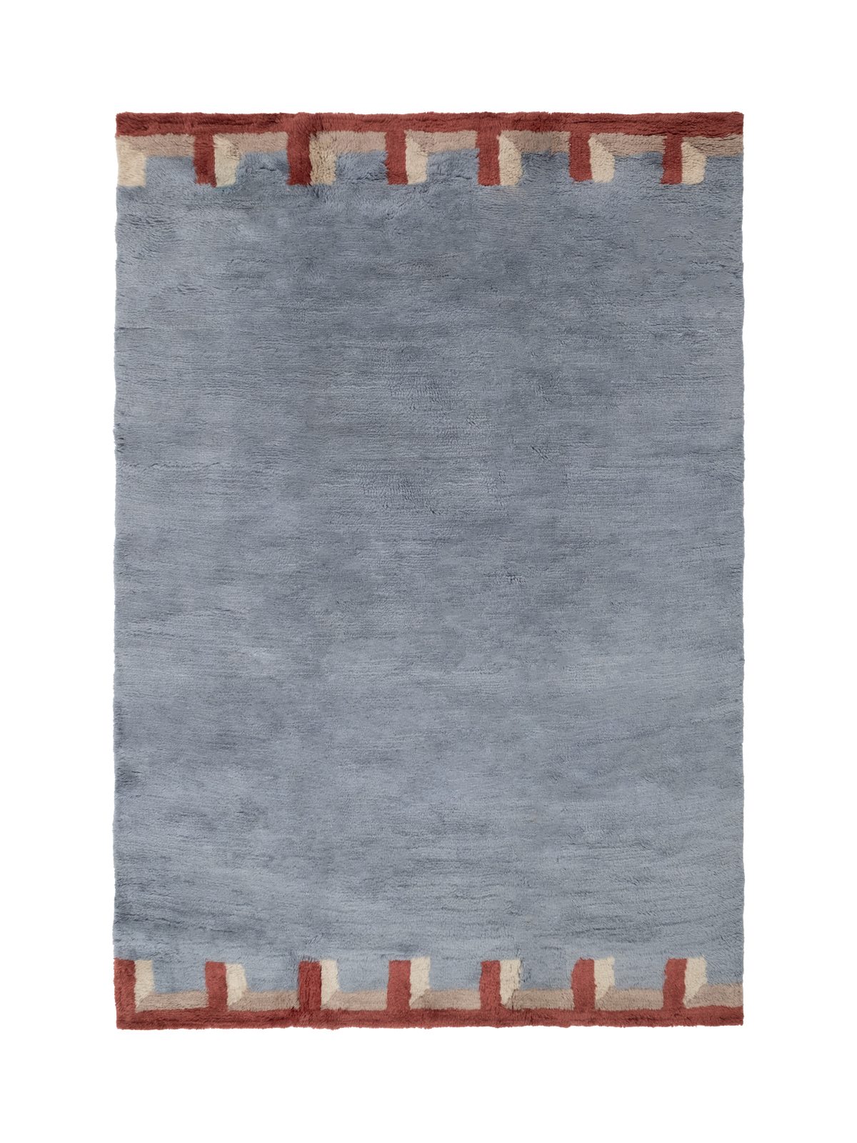 Stillwater Silver Blue Washable Wool Fine Cut Pile Rug