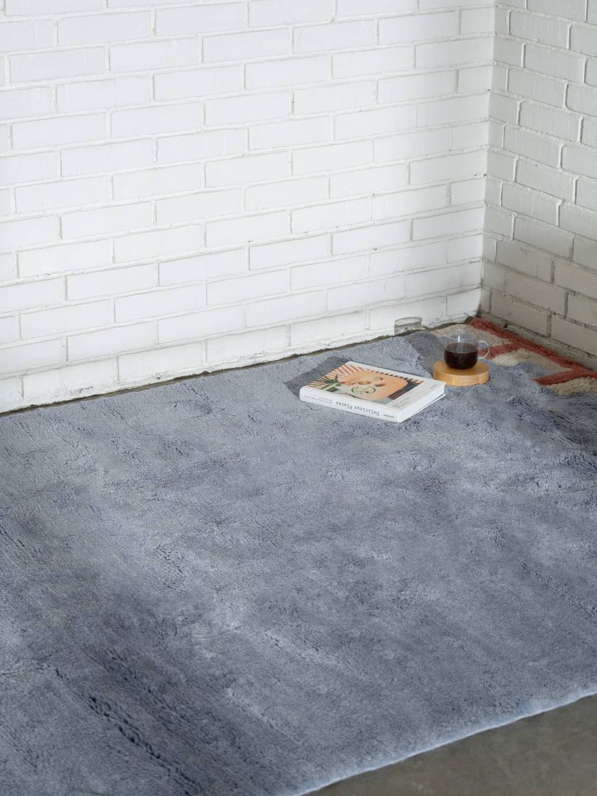 Stillwater Silver Blue Washable Wool Fine Cut Pile Swatch