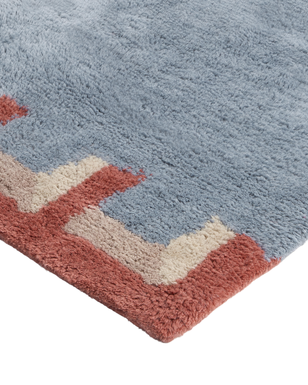 Stillwater Silver Blue Washable Wool Fine Cut Pile Runner