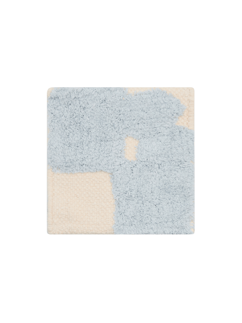 Puzzle pop soft blue organic cotton pile swatch double.online 15x15cm