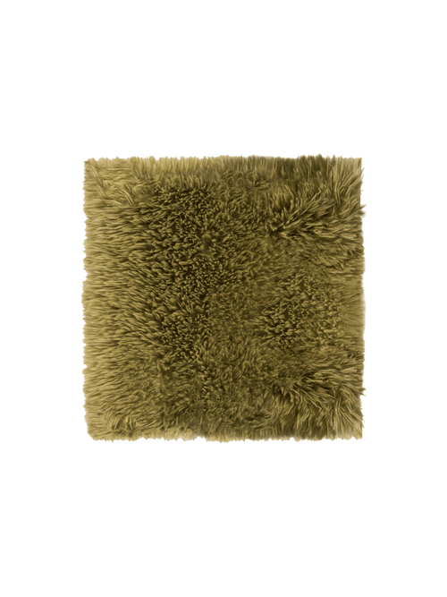 Solace olive vegan flokati swatch double.online 15x15cm