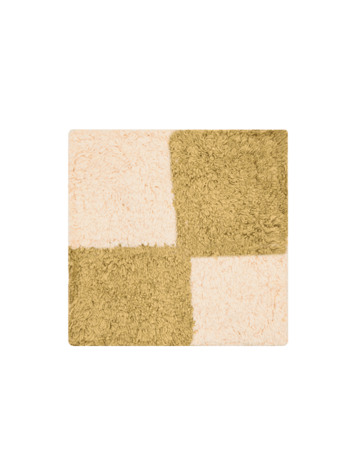 Micro check olive organic cotton pile swatch double.online 15x15cm
