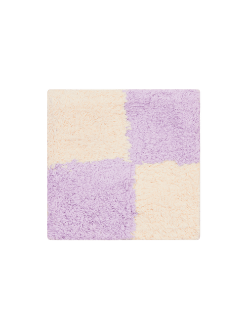 Micro check lavender organic cotton pile swatch double.online 15x15cm