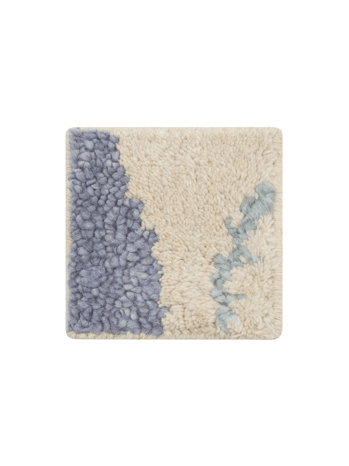 Flock Cloud Grey Washable Wool Hand Knotted Swatch double.online 15x15cm