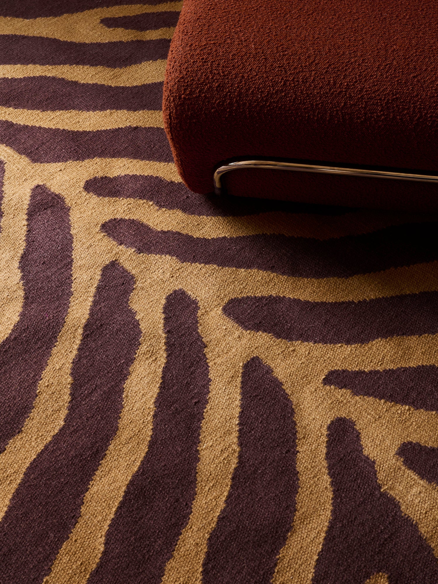Herd Dark Brown Washable Blended Wool Flatweave Swatch double.online