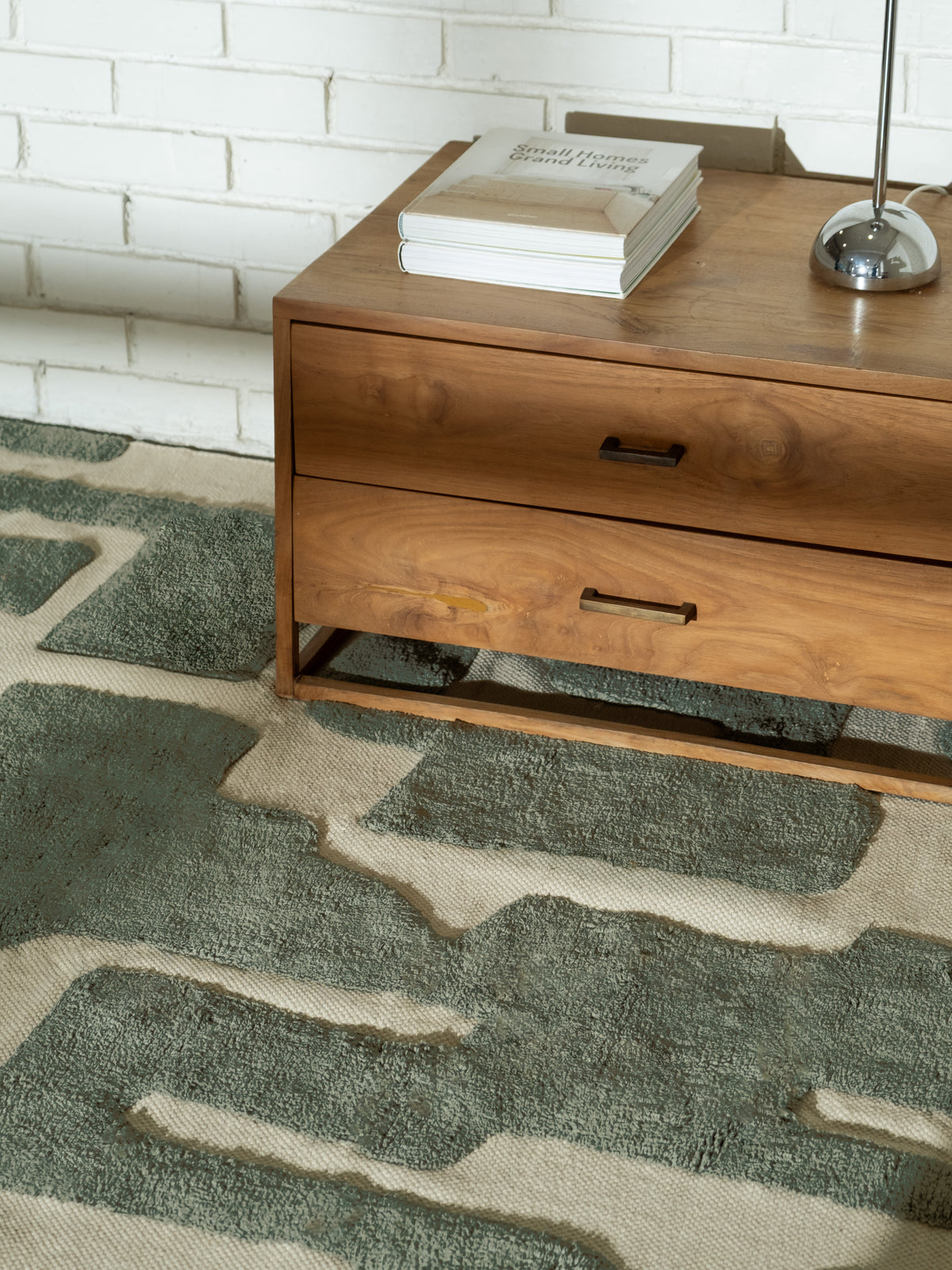 Tarkine Green Washable Organic Cotton Rug