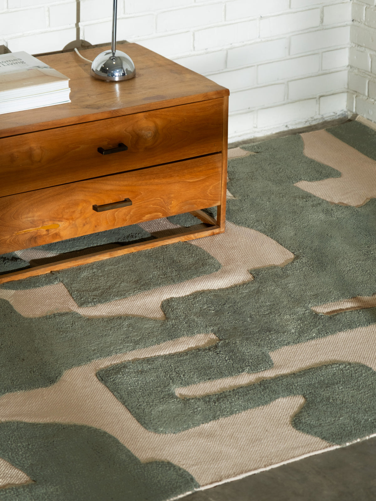 Tarkine Green Washable Organic Cotton Rug