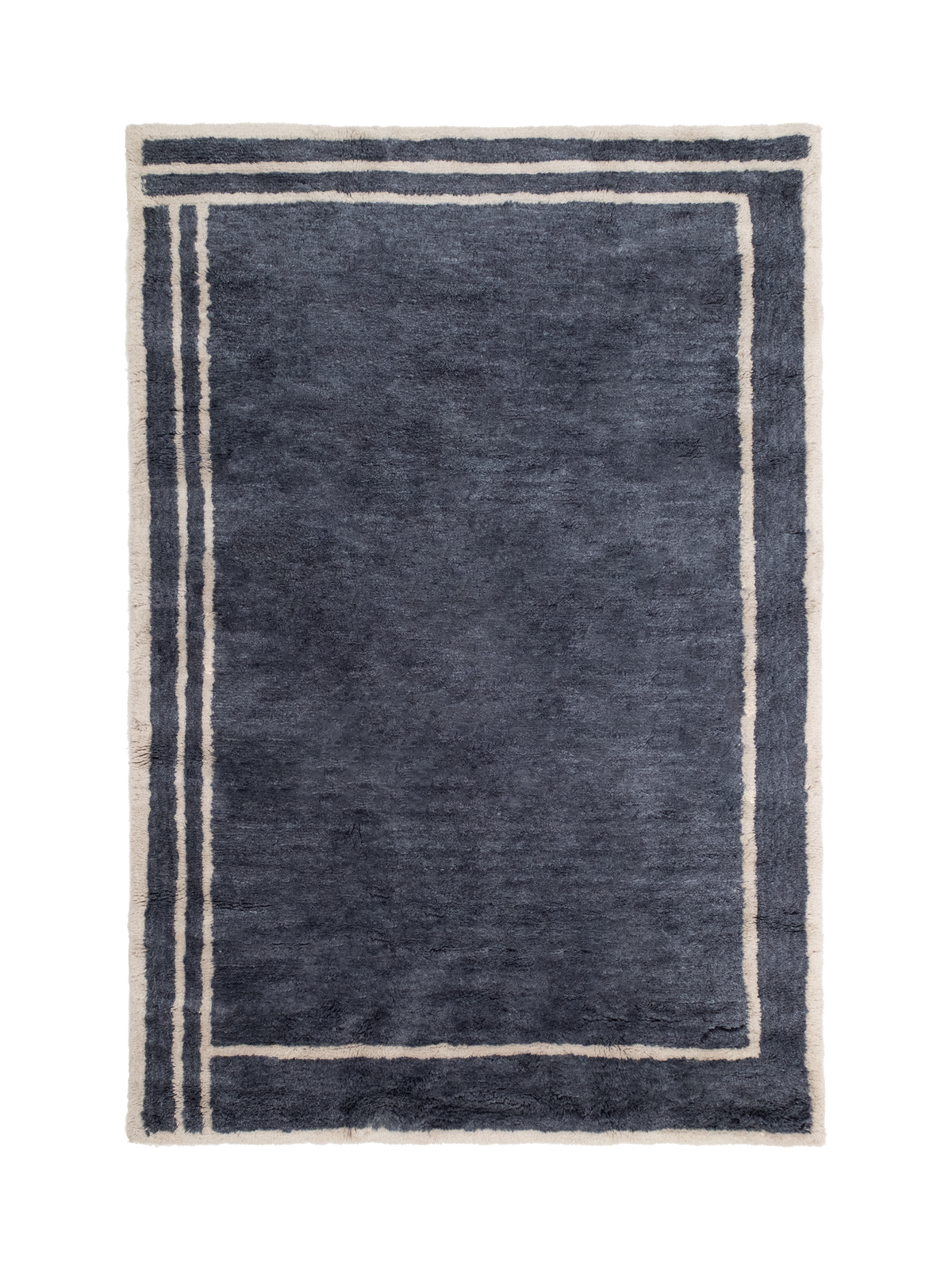 Tempest Steel Blue Washable Wool Medium Cut Pile Rug
