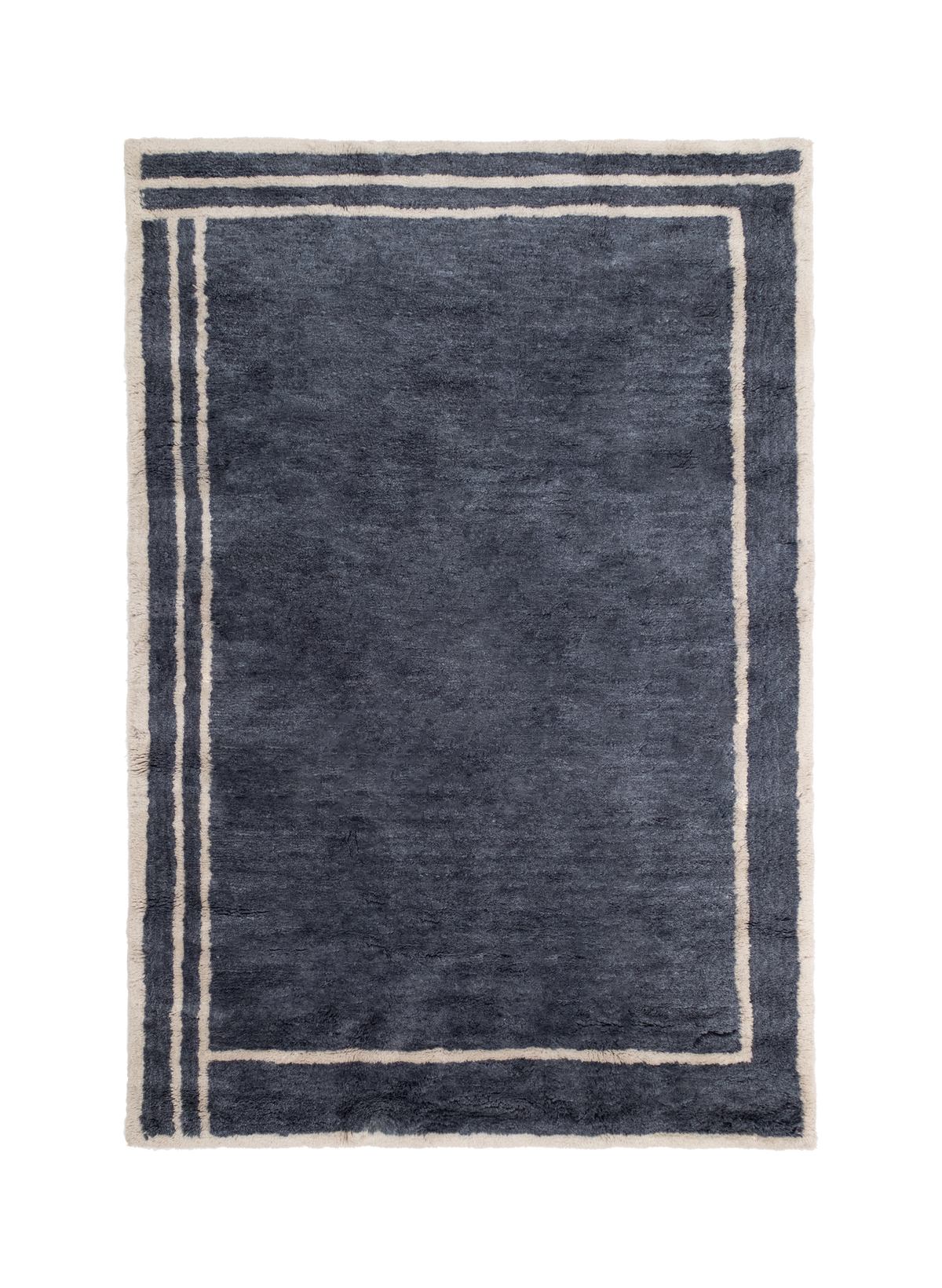 Tempest Steel Blue Washable Wool Medium Cut Pile Rug