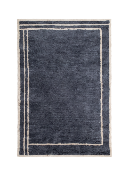 Tempest steel blue washable wool medium cut pile rug