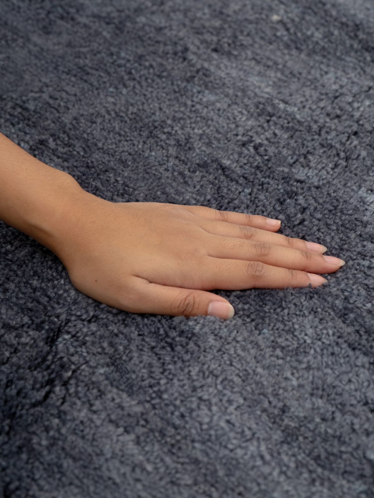 Tempest Steel Blue Washable Wool Medium Cut Pile Rug