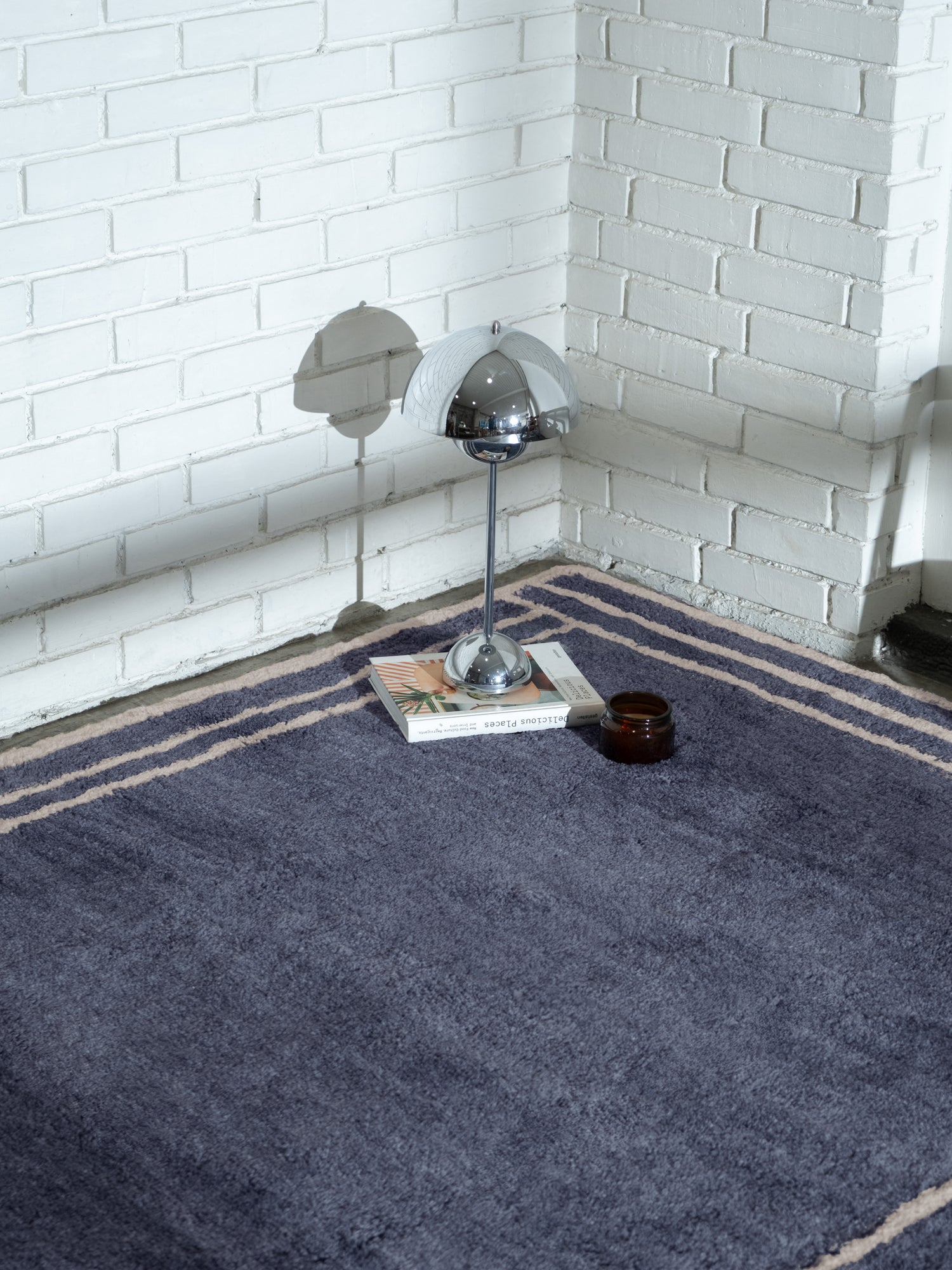 Tempest Steel Blue Washable Wool Medium Cut Pile Rug