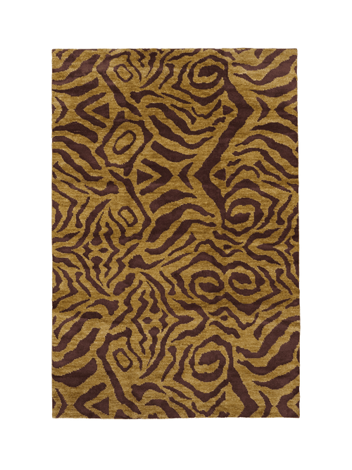 Terrain espresso hand knotted wool rug