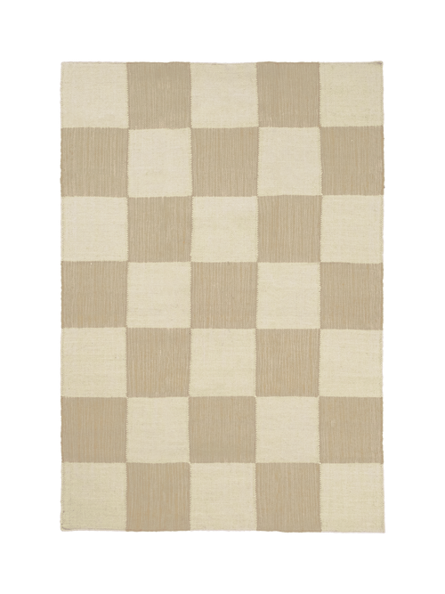 Tile cream washable jute rug