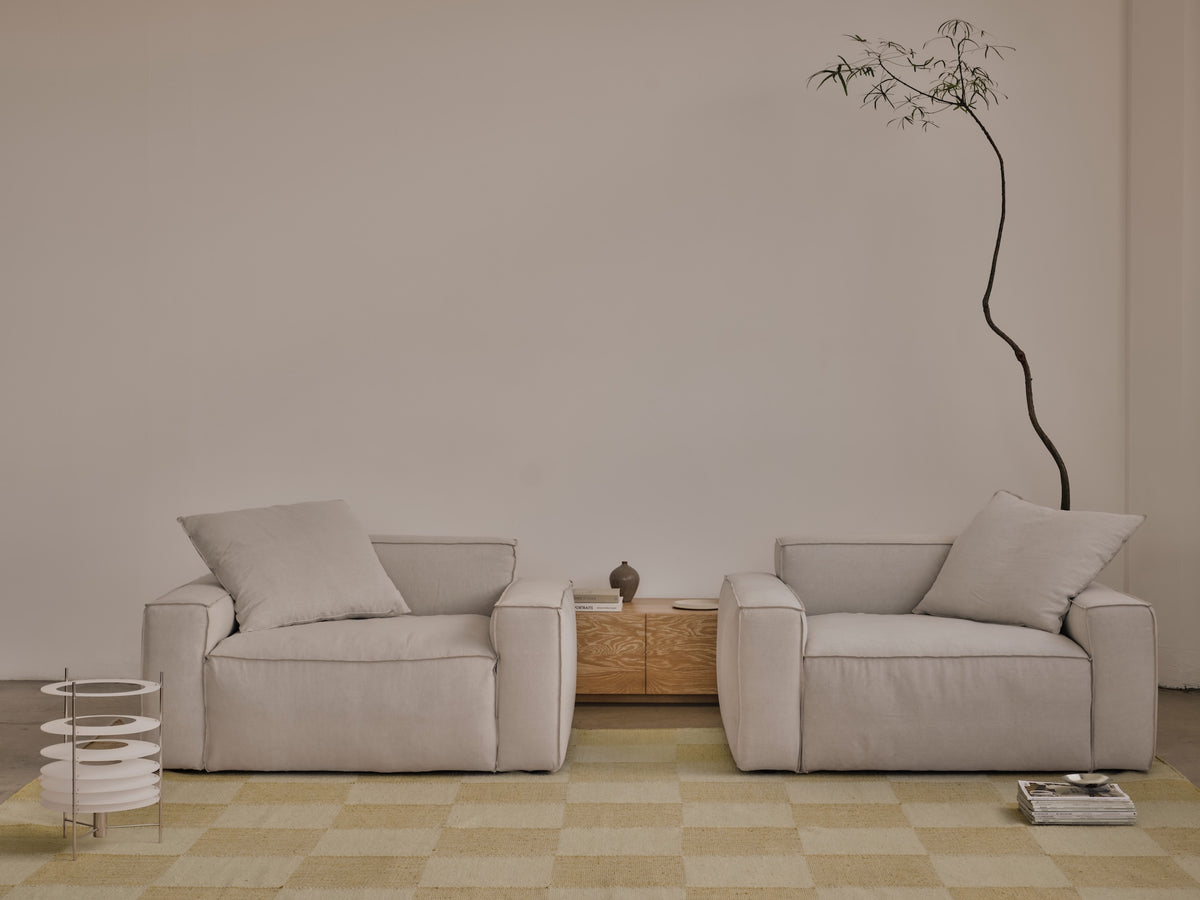 Tile Cream Washable Jute Rug