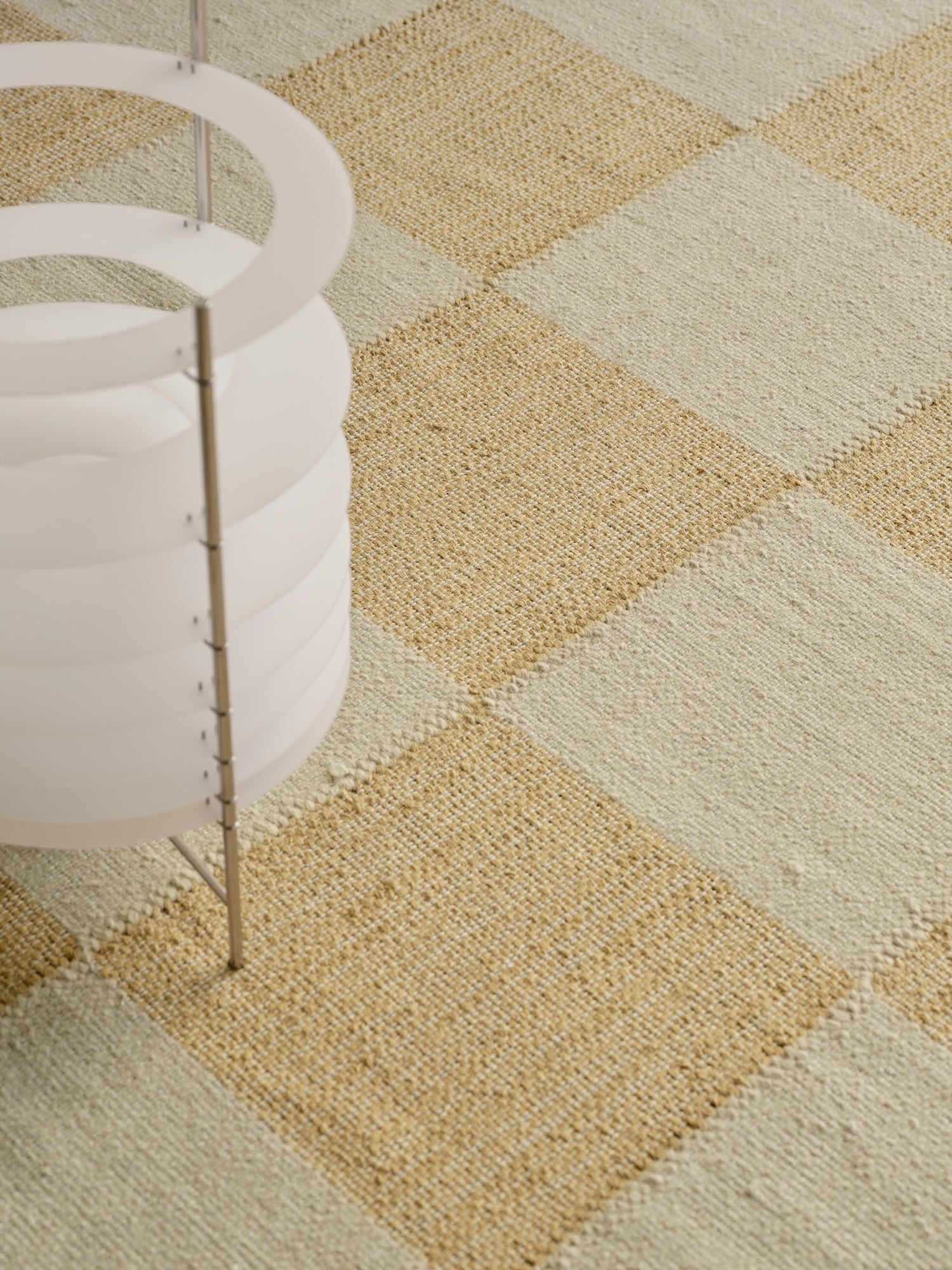 Tile Cream Washable Jute Rug