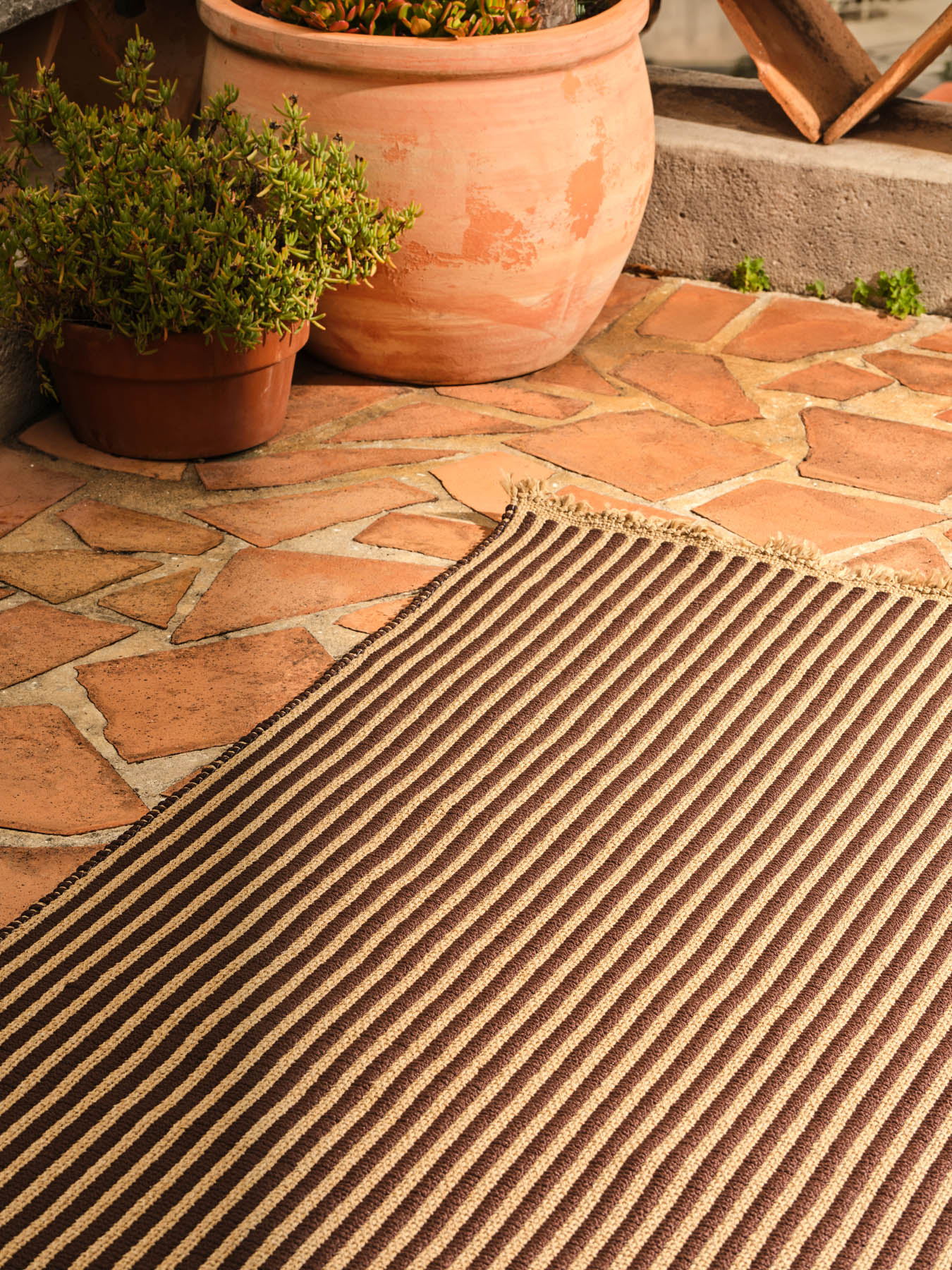 Transition Brown Outdoor Ribbed Rug