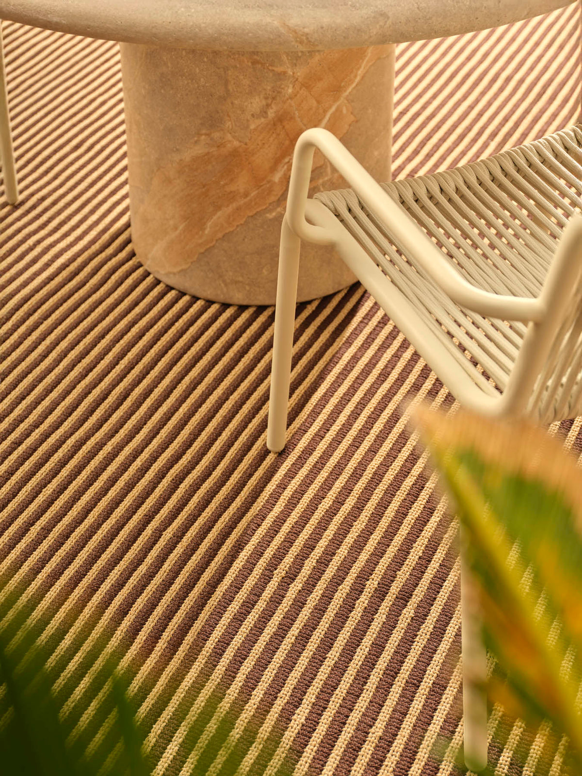 Transition Brown Outdoor Ribbed Rug