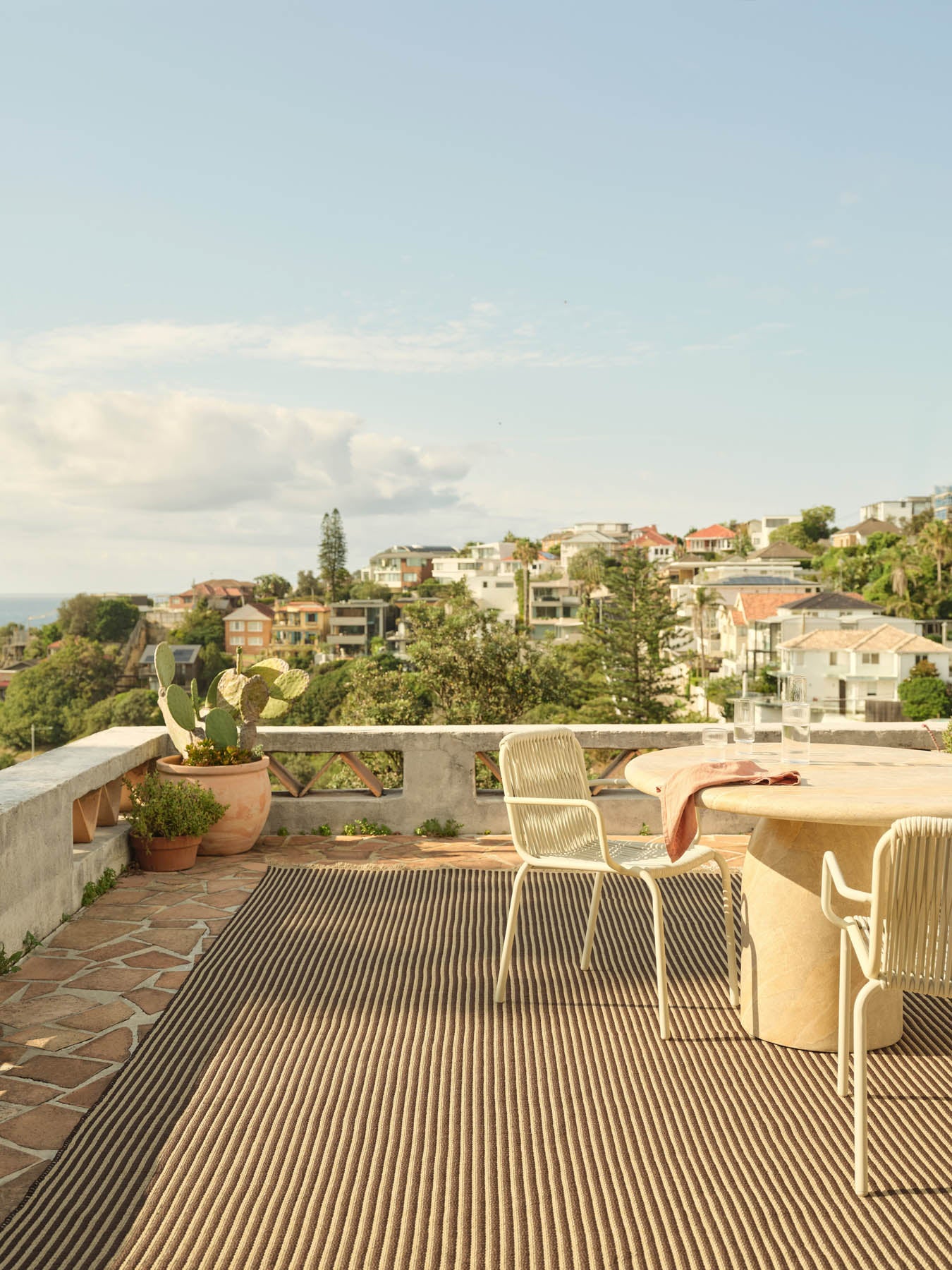 Transition Brown Outdoor Ribbed Rug