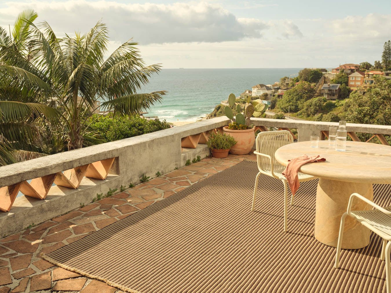 Transition Brown Outdoor Ribbed Rug