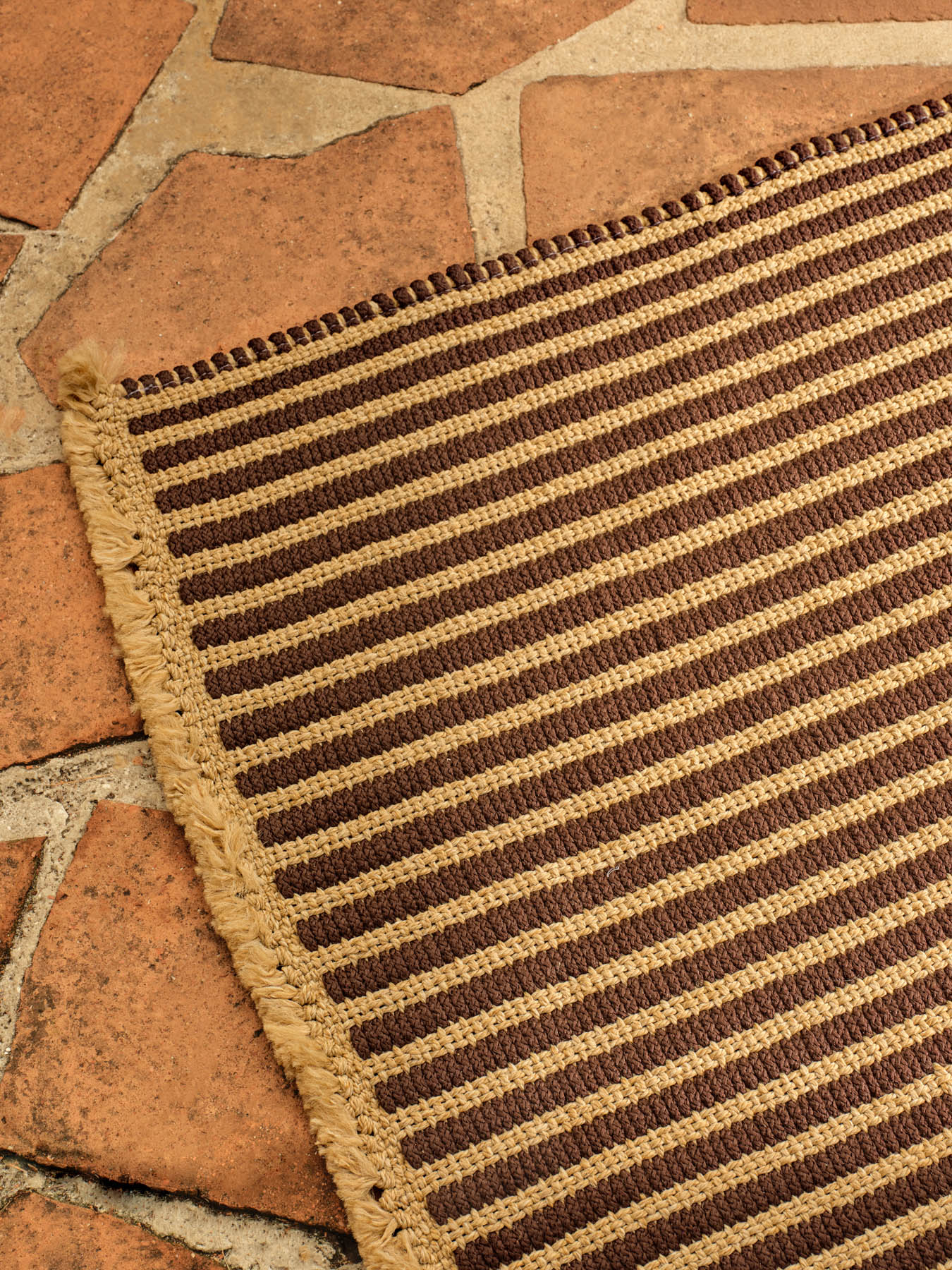 Transition Brown Outdoor Ribbed Rug