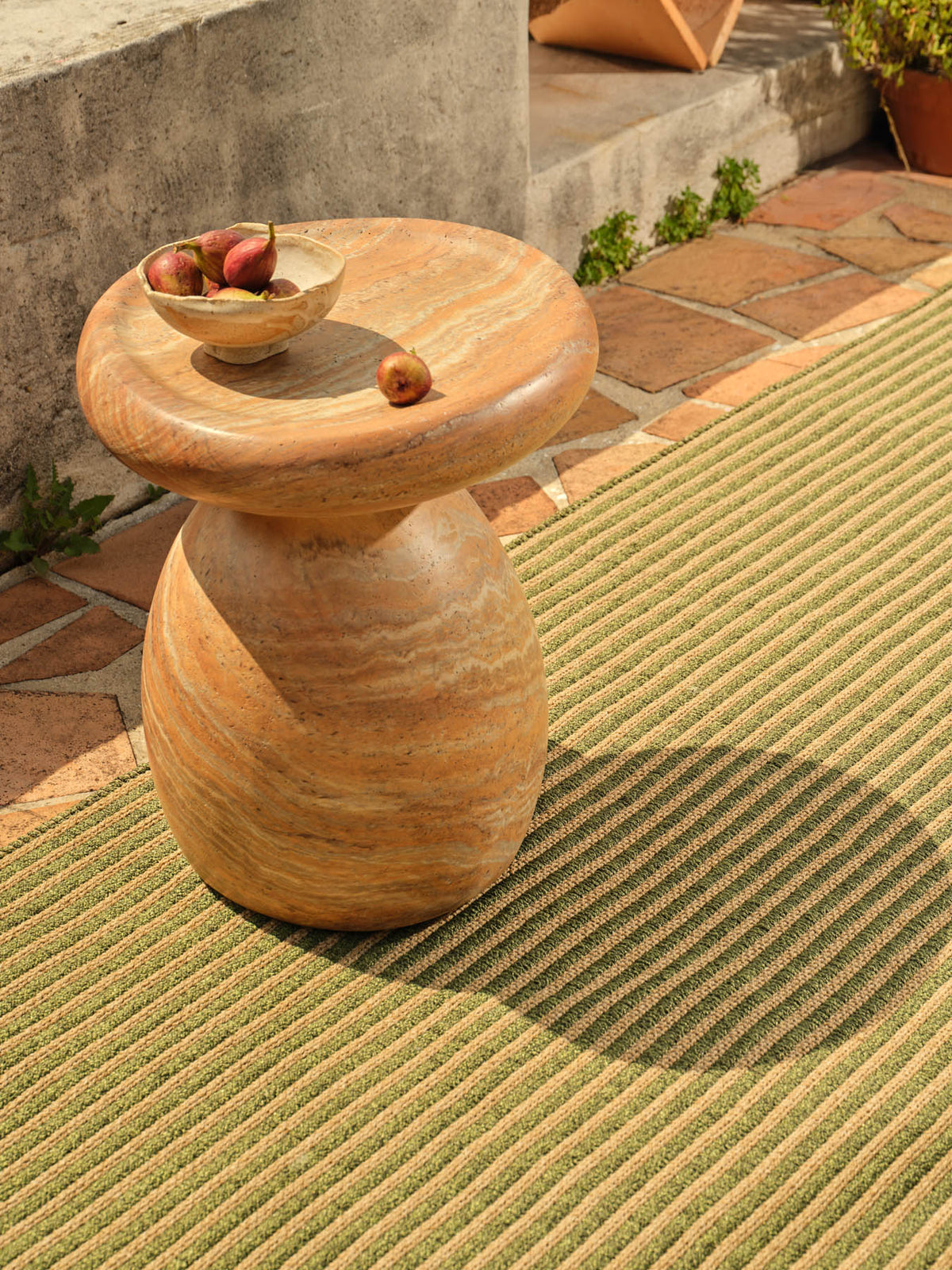 Transition Green Outdoor Ribbed Rug