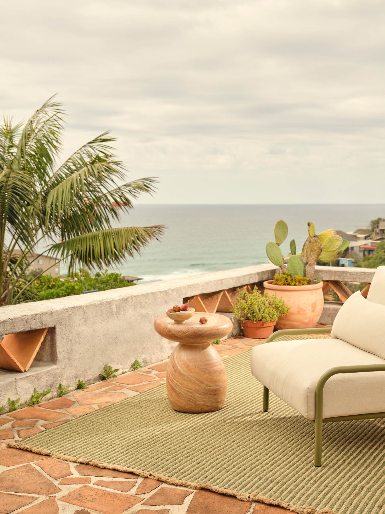 Transition Green Outdoor Ribbed Rug