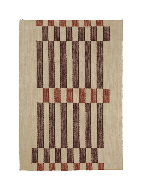 Vestige deep red washable jute rug