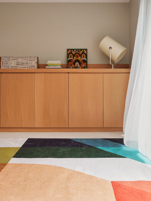 View watermelon chenille rug