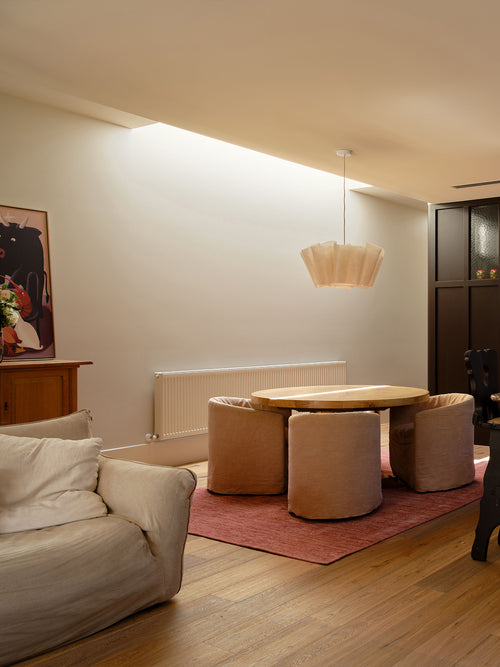 Banksia blush washable wool knotted rug