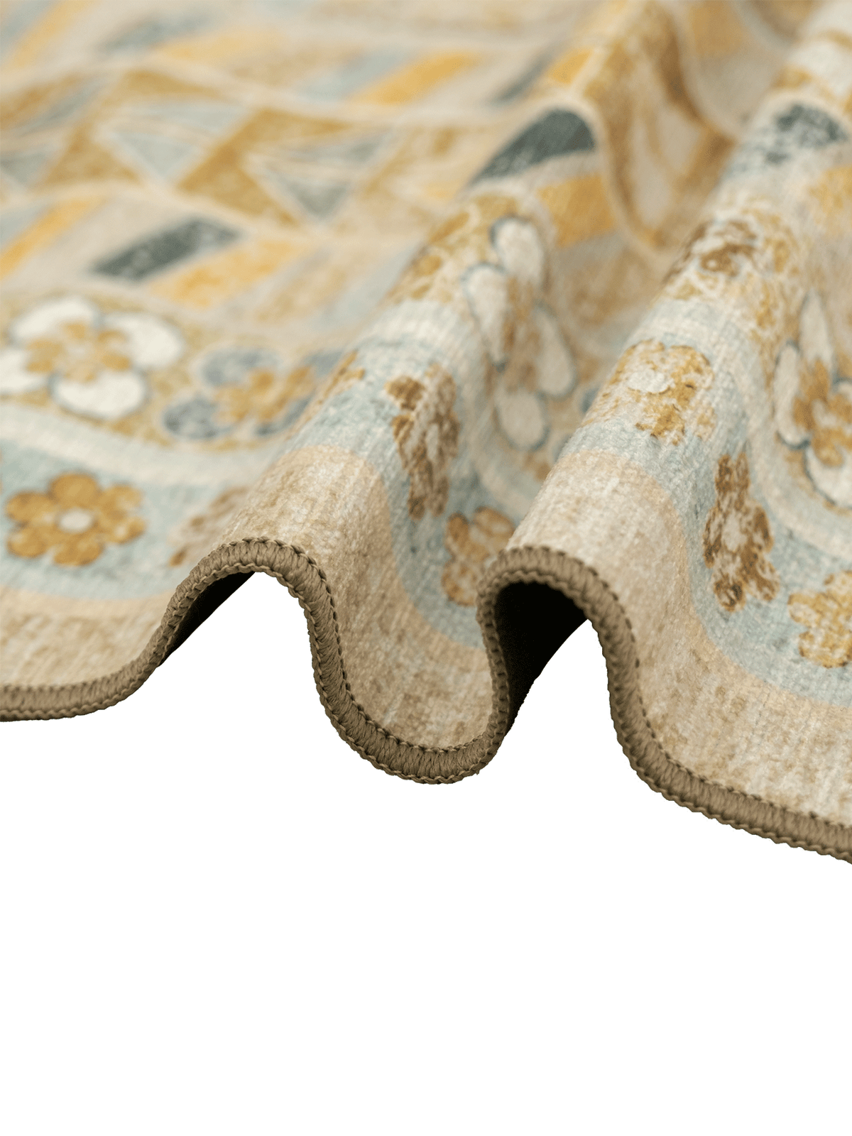 Diamond Mustard Chenille Rug