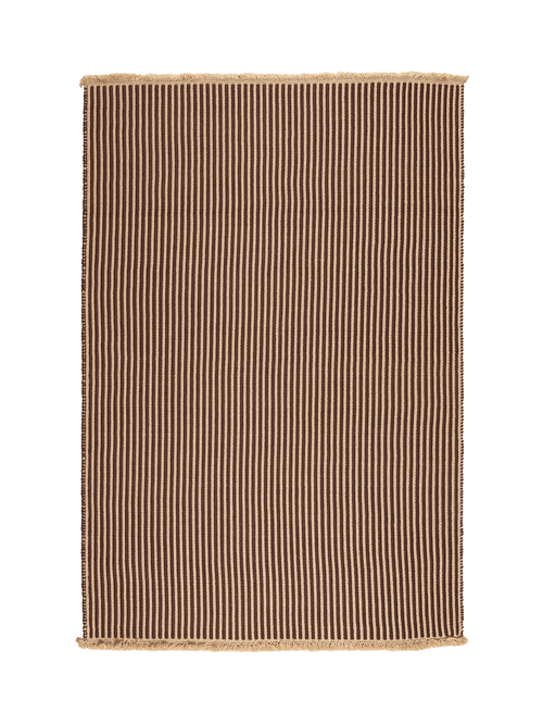 Transition brown outdoor ribbed rug